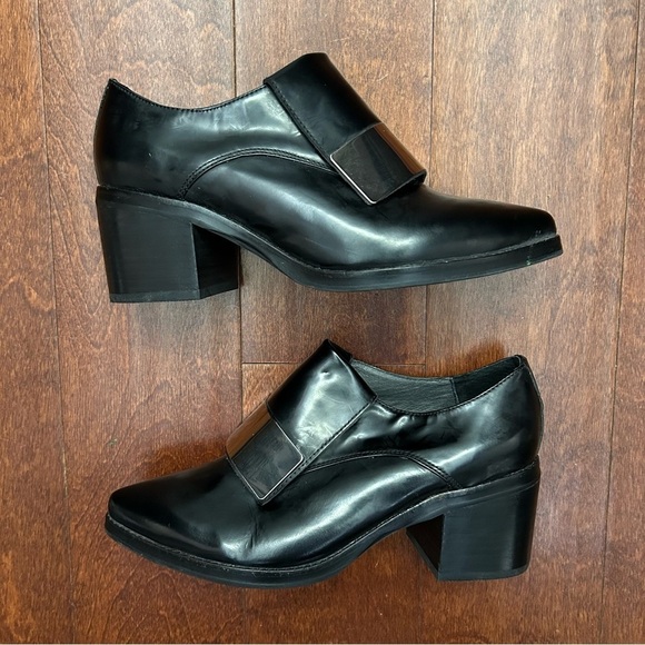 Jeffrey Campbell Wilhelm Box Silver Black Heeled Loafers, Pointed Toes, Size 8 - Picture 2 of 16